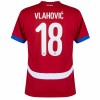 Officiële Voetbalshirt Servië Vlahovic 18 Thuis EK 2024 - Heren